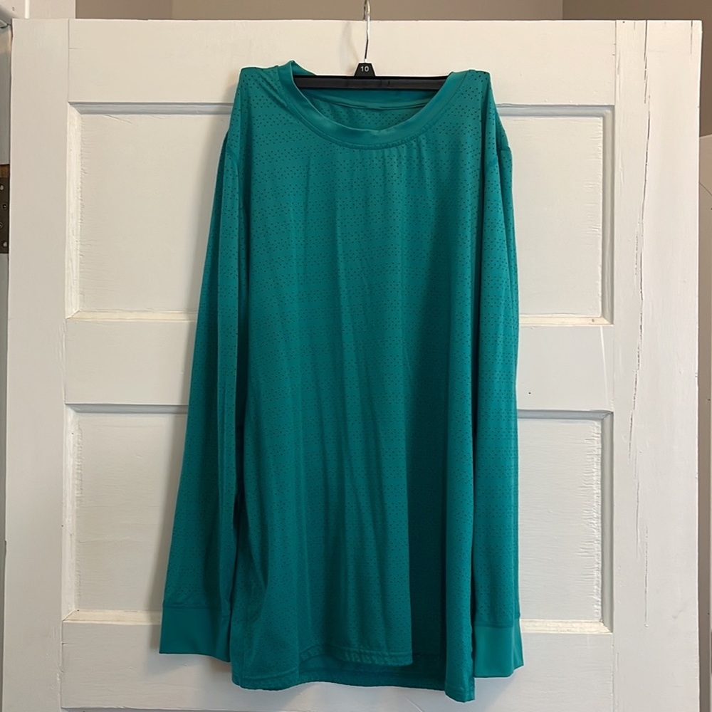 Zyia Active Teal Chill Long Sleeve Shirt-Size XXL